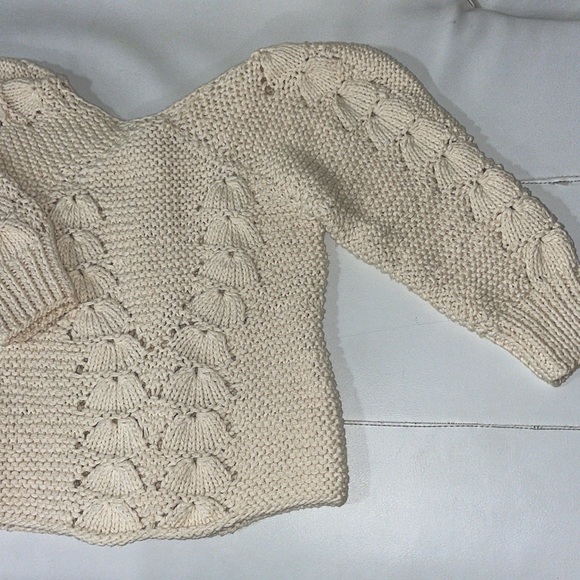 Falls vintage chunky knit cotton cream sweater - Picture 7 of 11